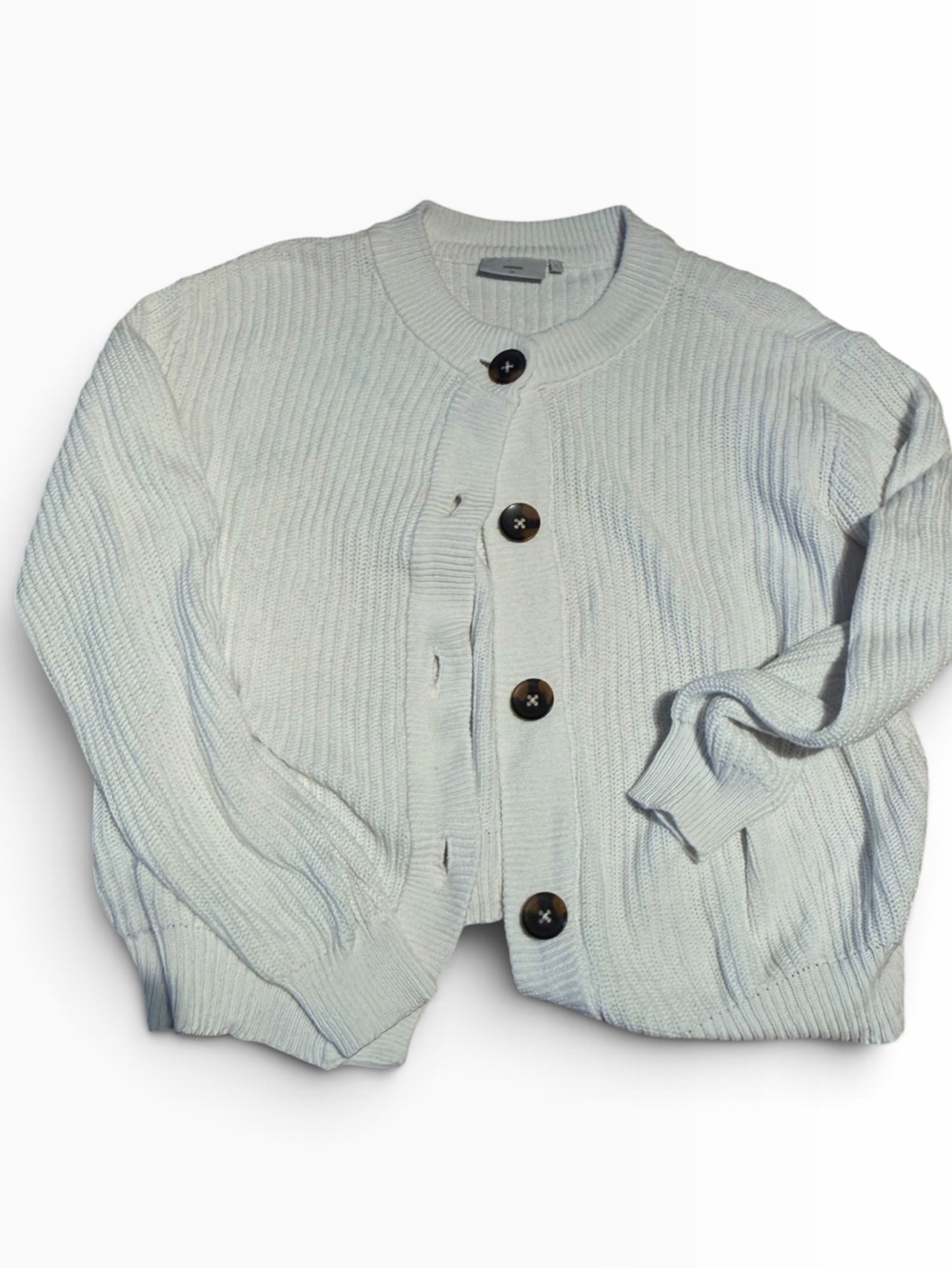 Minimum white Knit Button-Front Sweater fits L